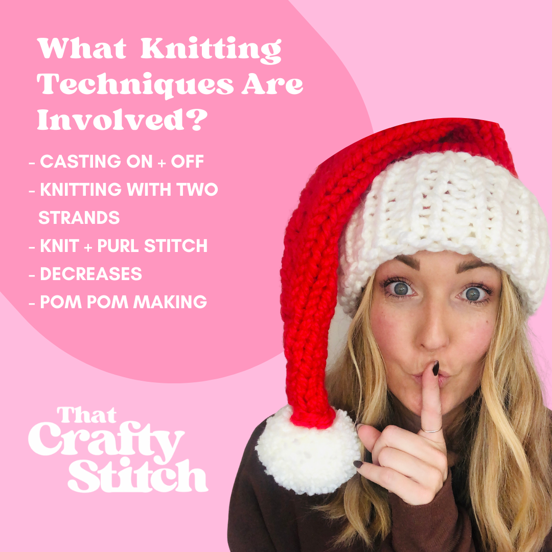 chunky santa hat knitting pattern