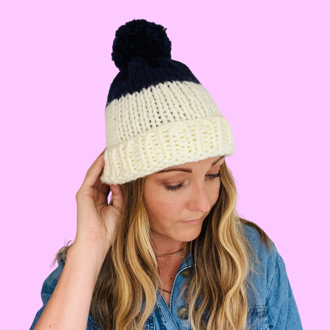 stripe hat knitting kit