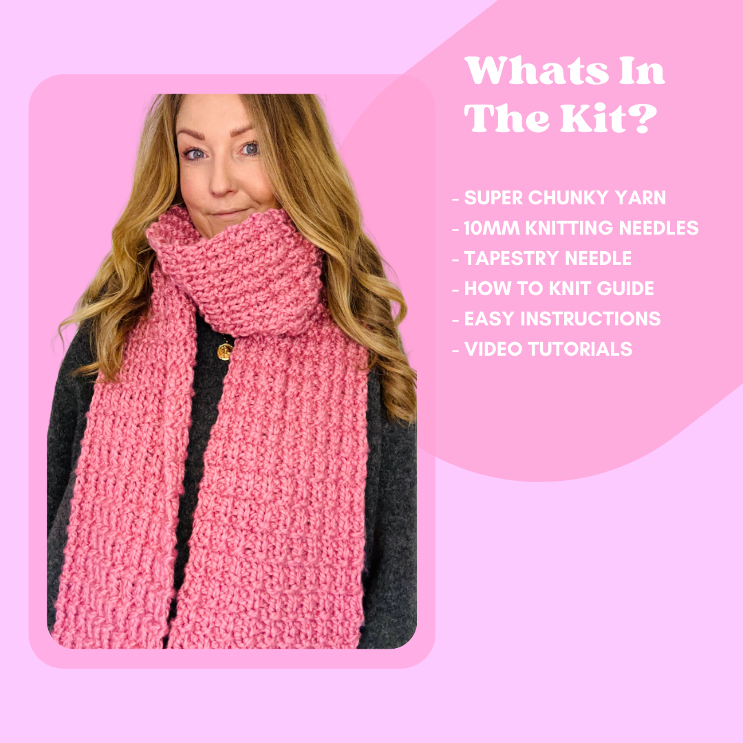 the hurdle stitch scarf knit kit