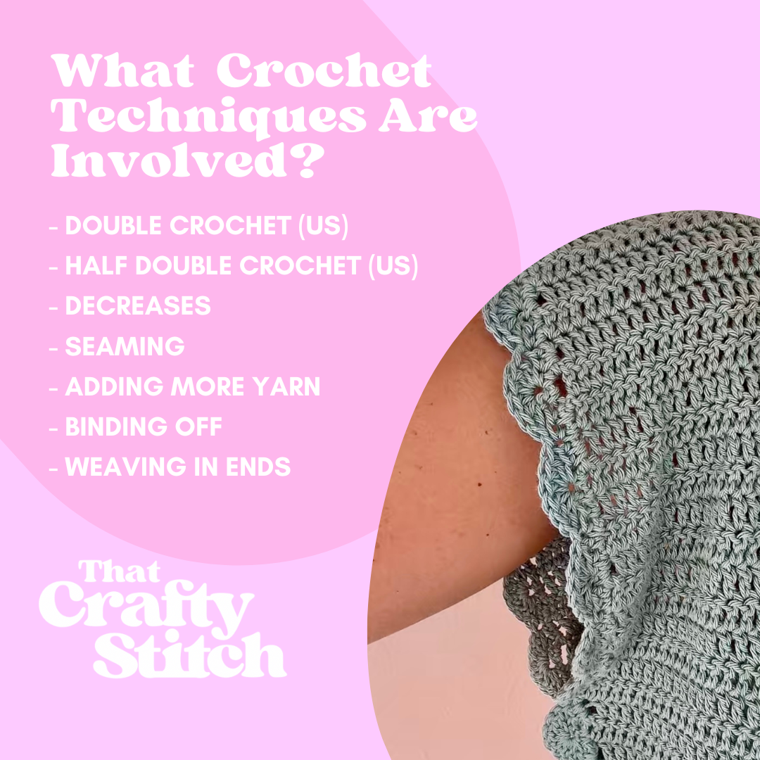 Summer crochet top | Cropped Crochet Tee | Hallie Tee | Beginner Crochet Kit