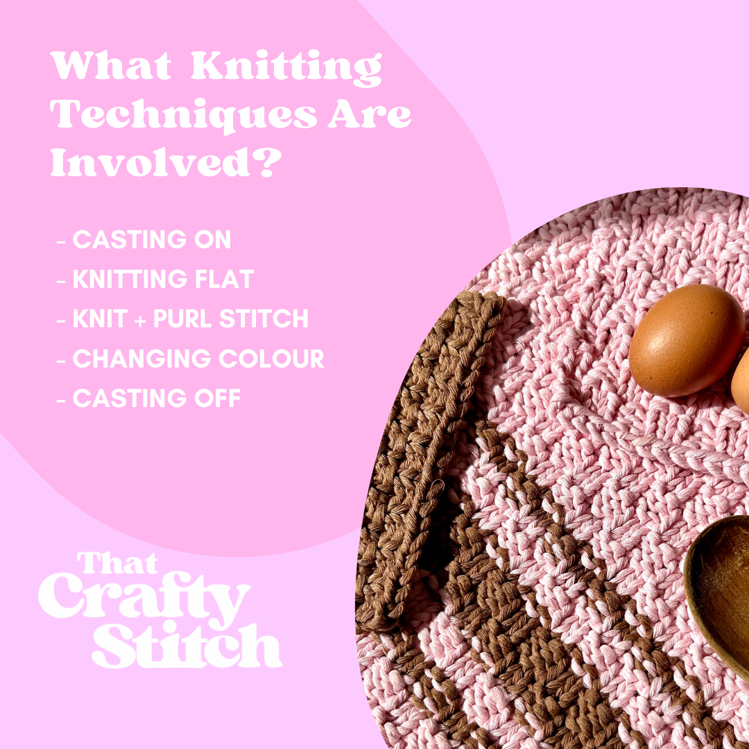 digital knitting pattern | chunky cotton kitchen cloth set | beginner friendly knitting pattern