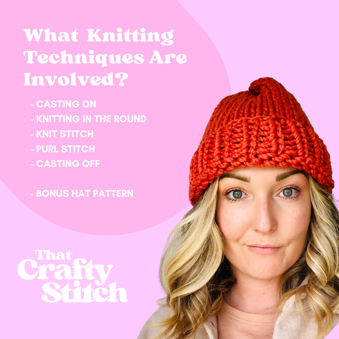 in the round beanie knit kit