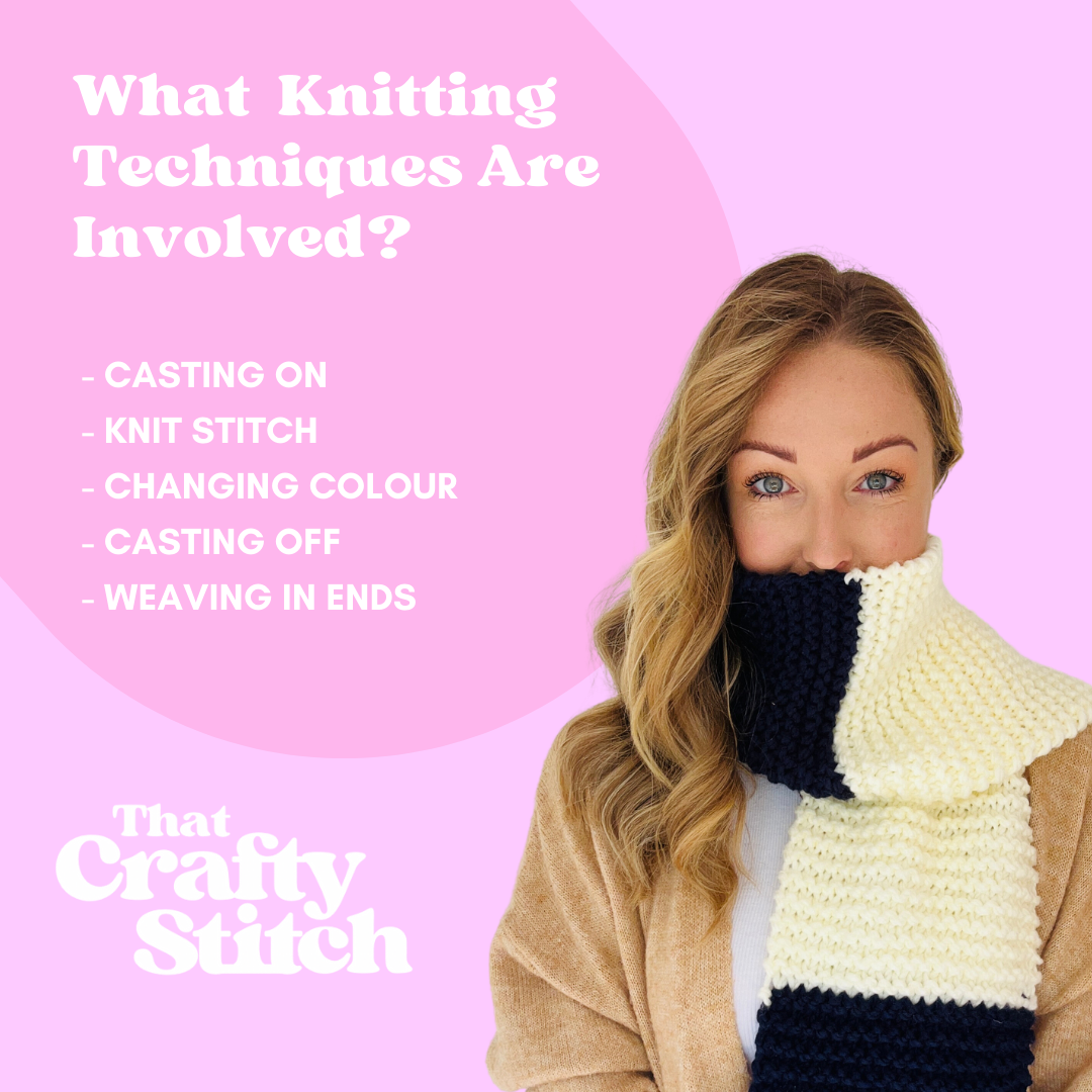 beginner stripe scarf knitting pattern