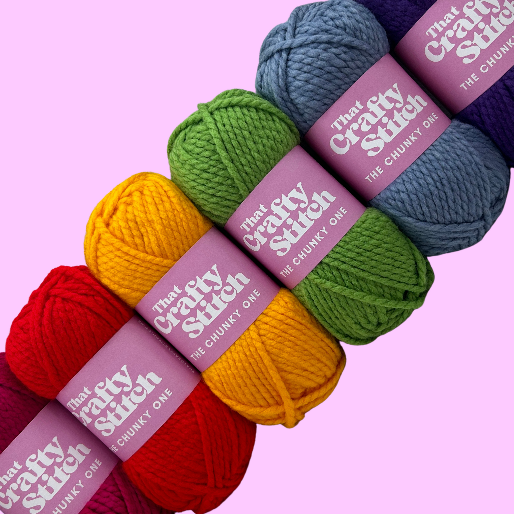 Rainbow super chunky yarn bundle