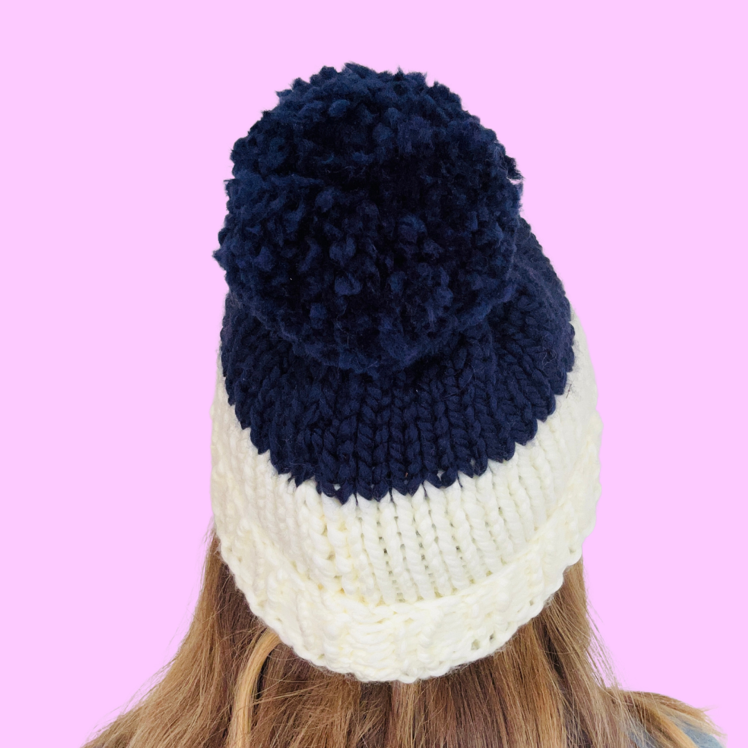 stripe bobble hat knitting kit