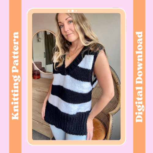 v-neck sweater vest knitting pattern