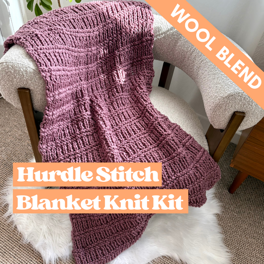 Wool Blend Blanket Knitting Kit | Wool Blend Blanket | Beginner Friendly Knit Kit