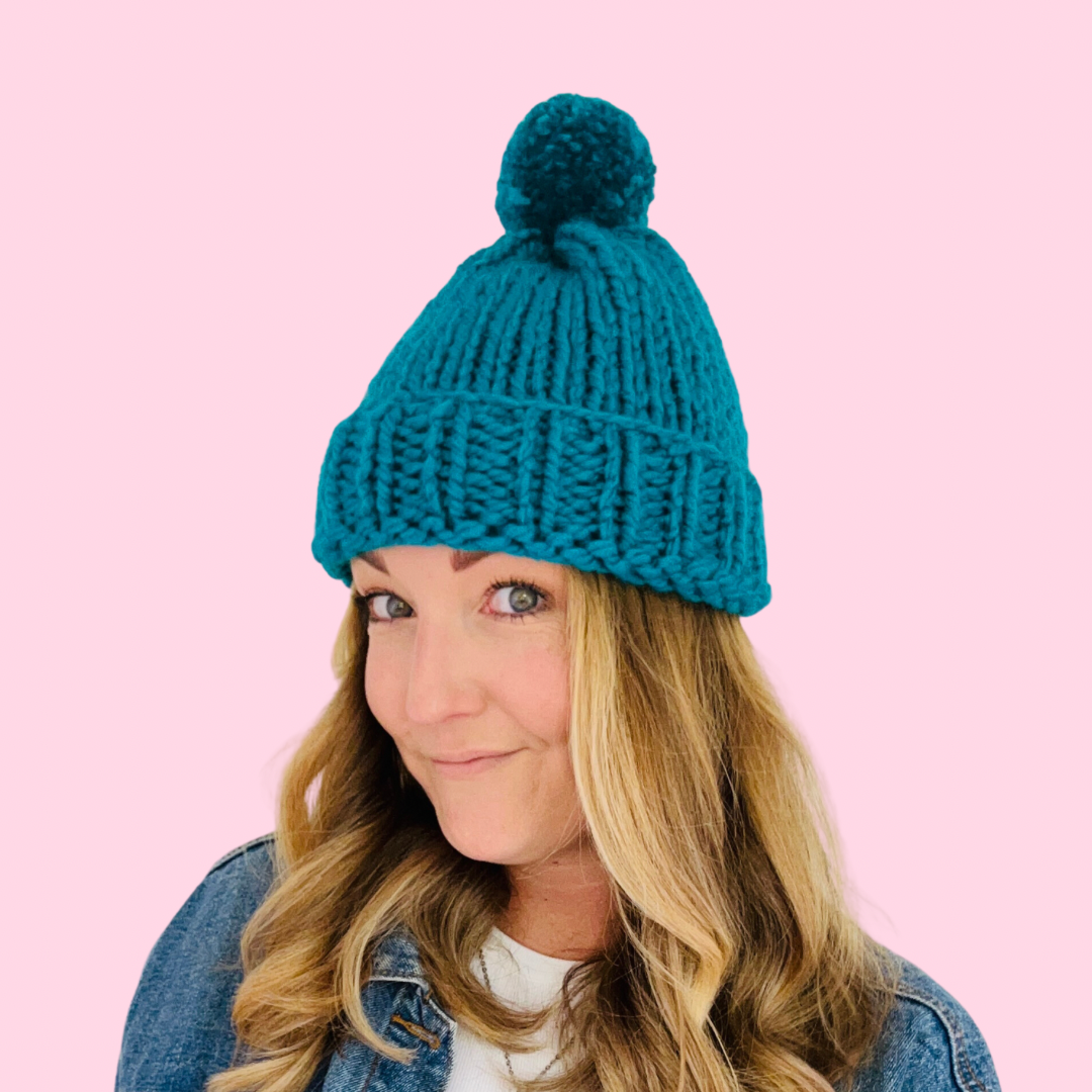 beginner bobble hat knitting pattern
