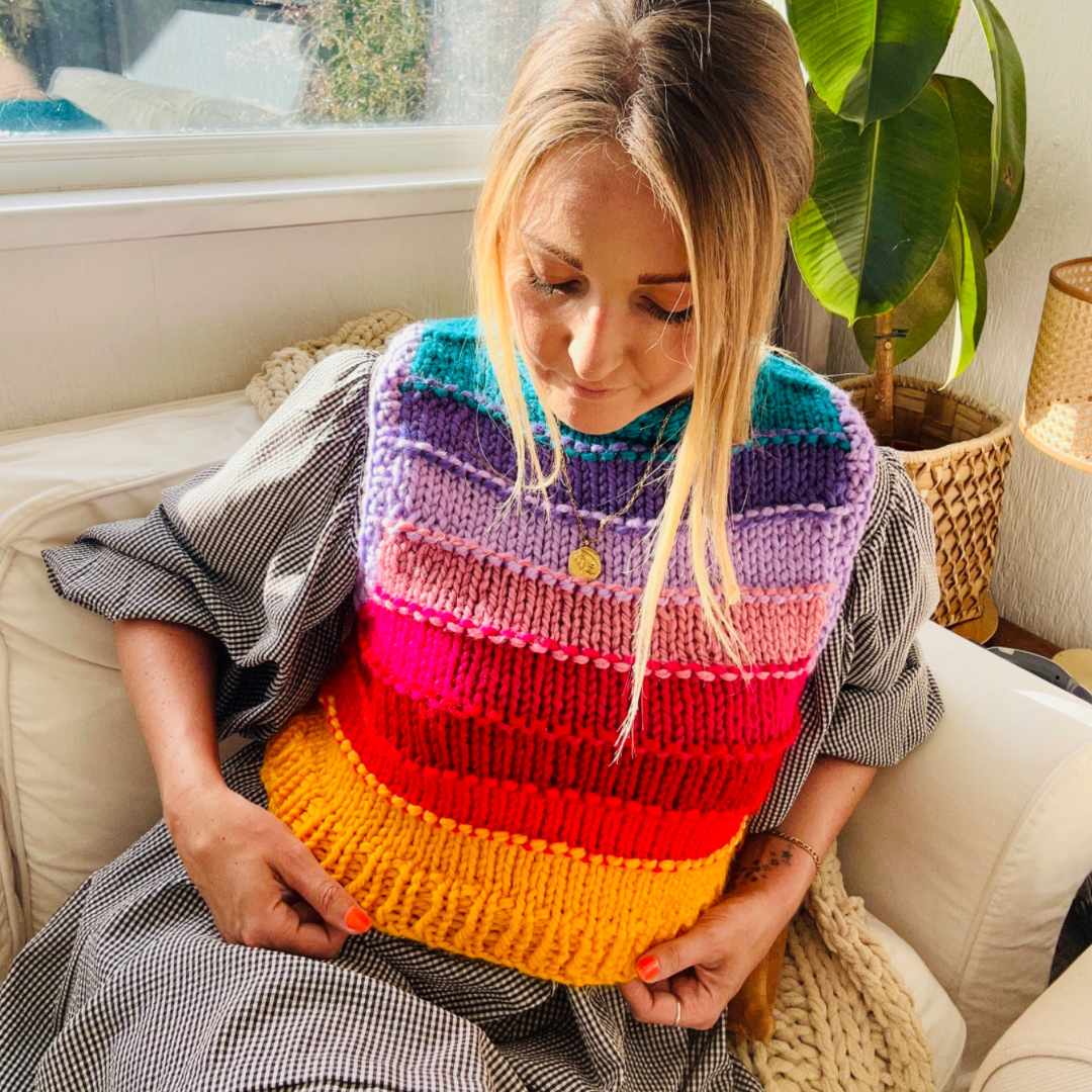 Sweater vest knitting pattern | chunky vest knitting pattern | digital download knitting pattern