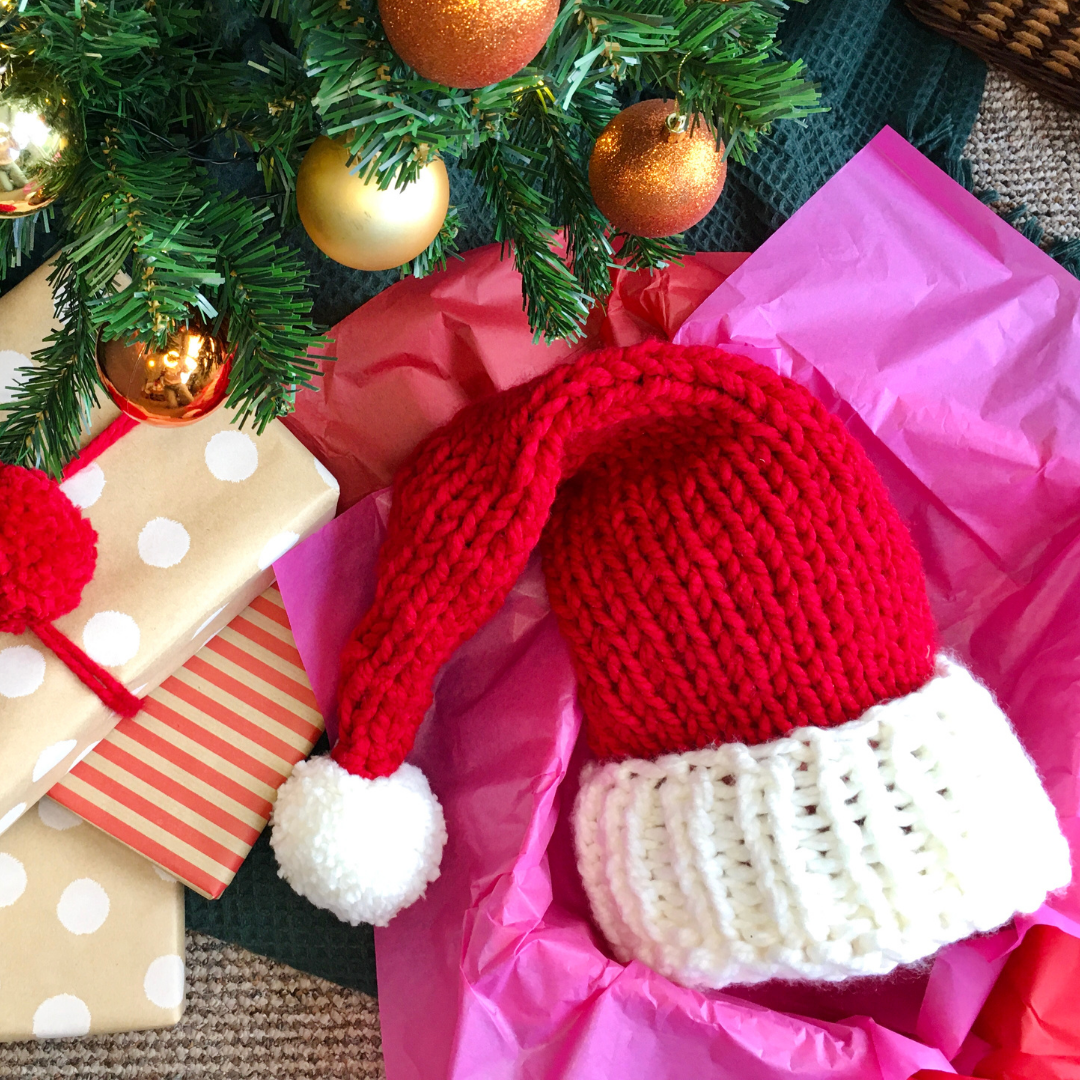 Santa hat knitting kit