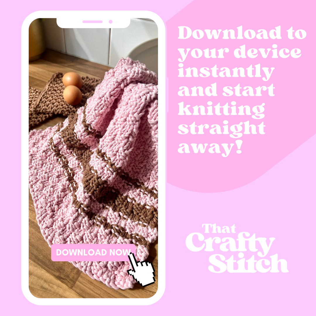 digital knitting pattern | chunky cotton kitchen cloth set | beginner friendly knitting pattern