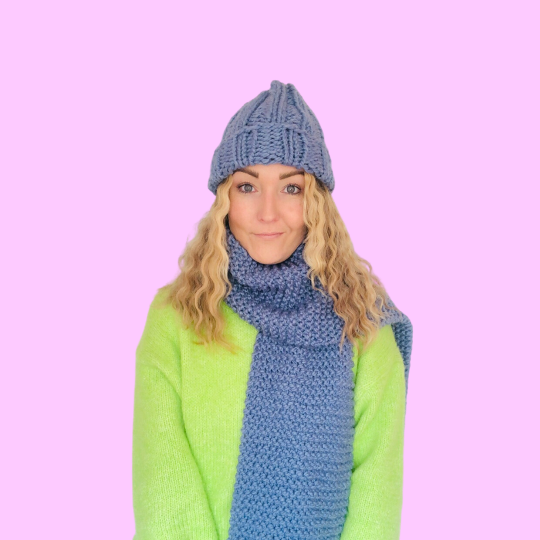 Knitting Pattern - Beanie Hat + Scarf Set