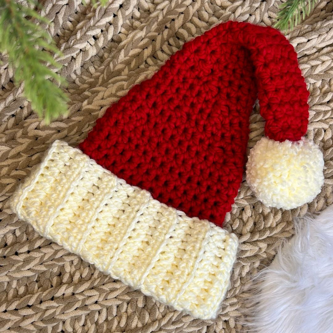 Santa hat crochet pattern | chunky santa hat - crochet