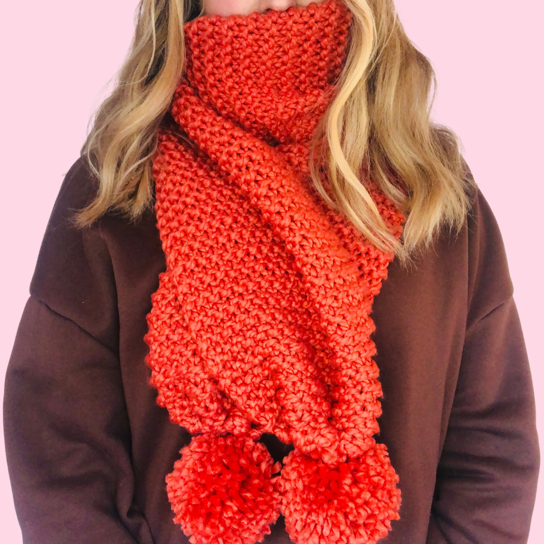 pom pom scarf knit kit