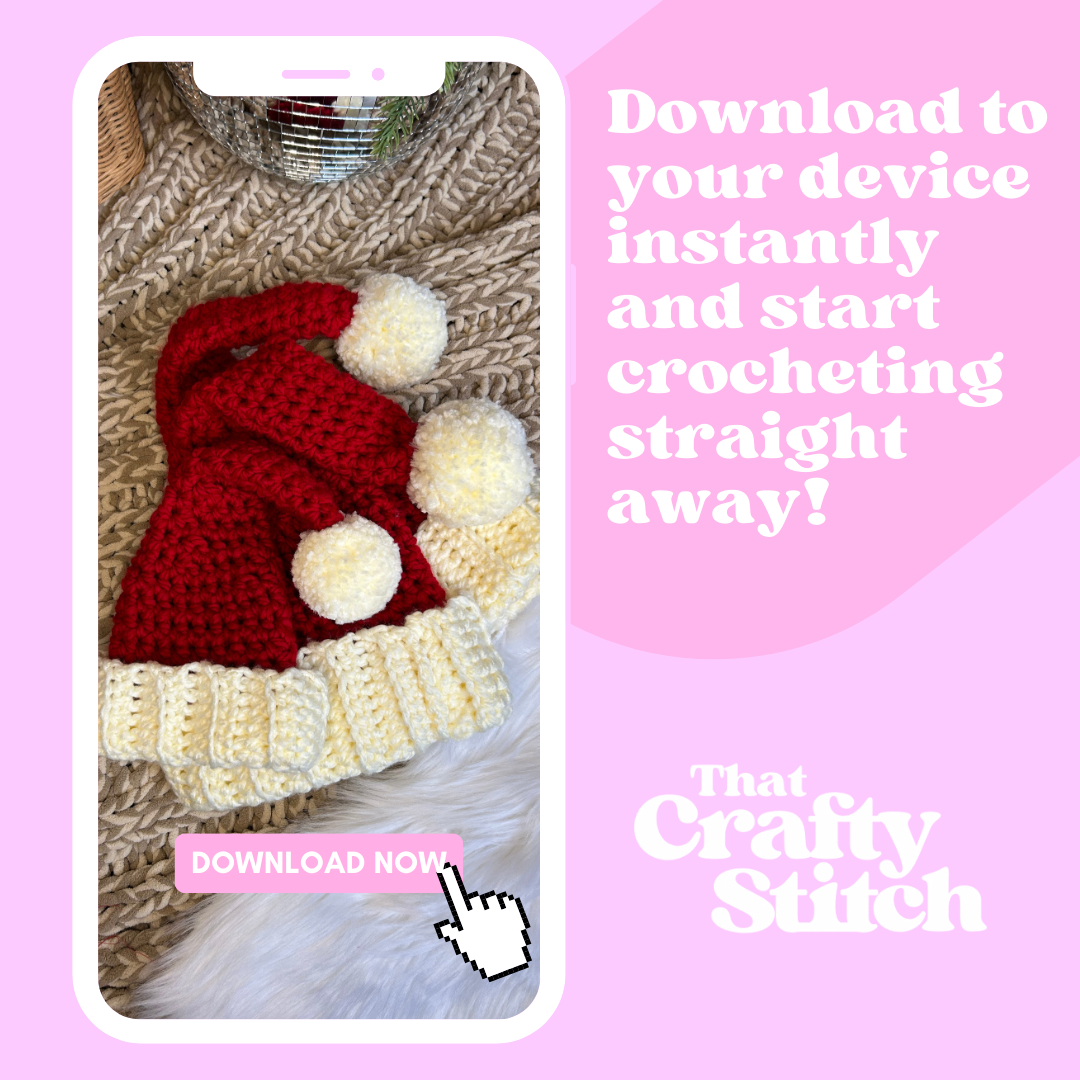 Santa hat crochet pattern | chunky santa hat - crochet