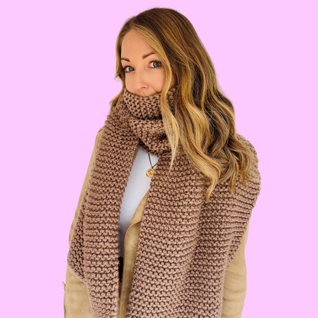 beginner blanket scarf knitting pattern