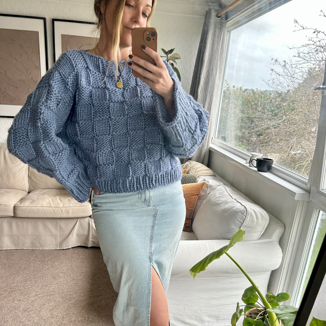basket stitch jumper knitting pattern
