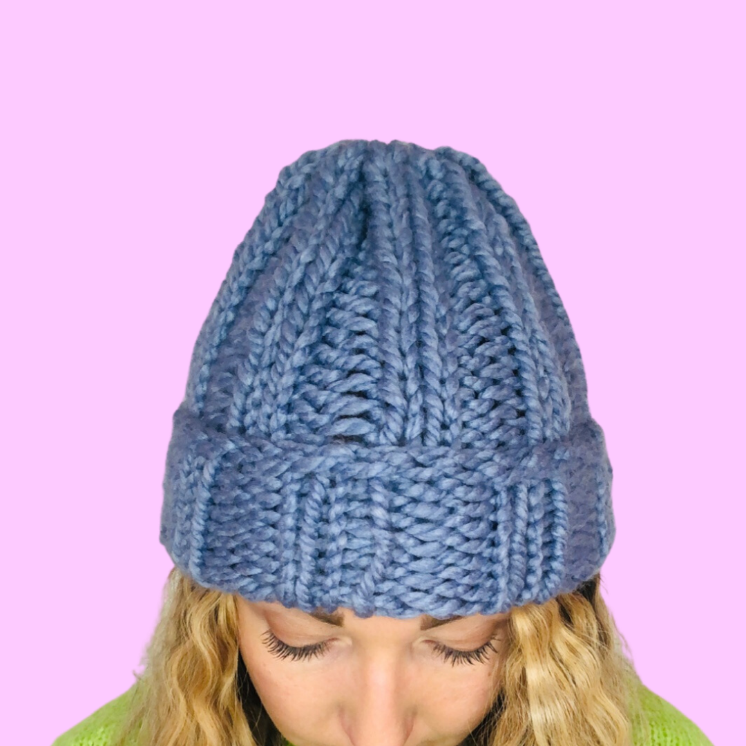 ribbed beanie knitting pattern