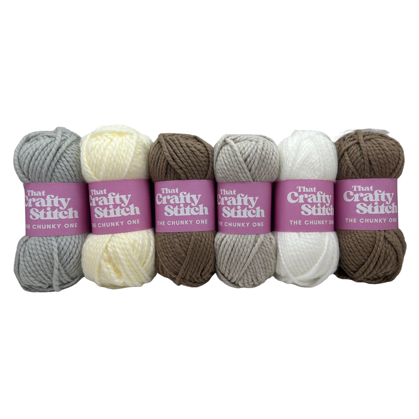 Neutral super chunky yarn bundle