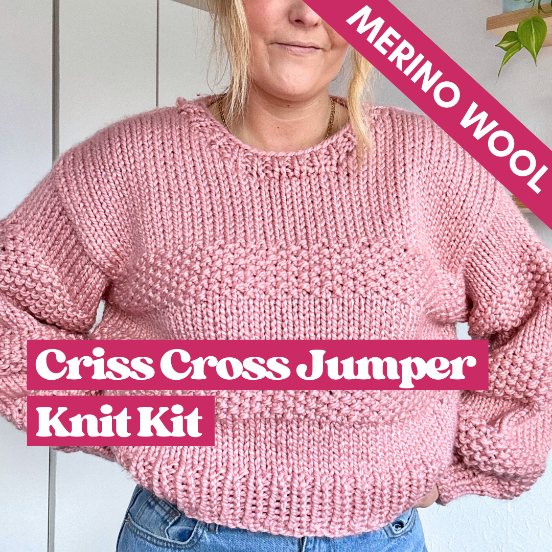 luxury merino wool seed stitch chunky jumper knitting kit