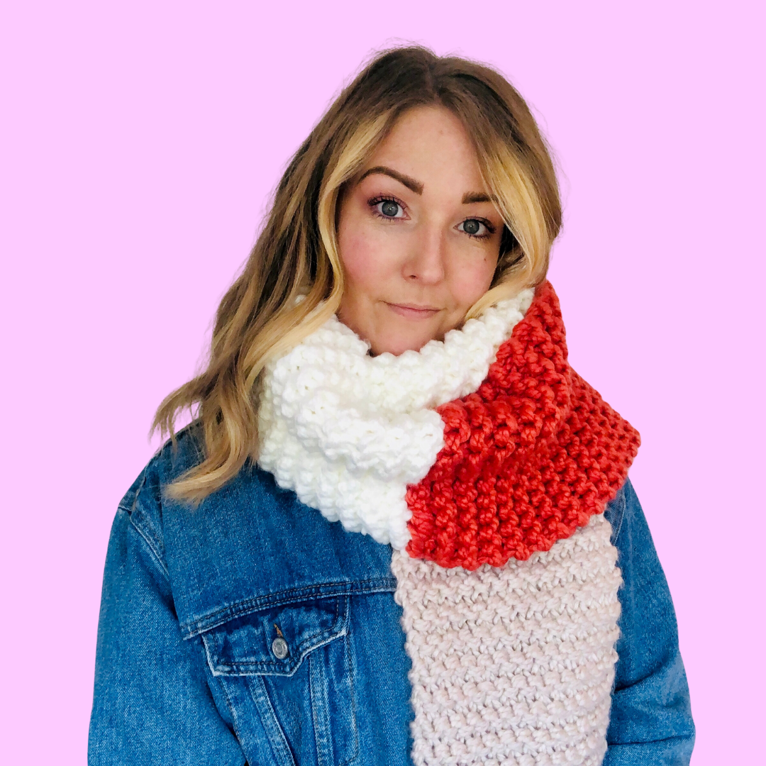 chunky knit stitch scarf