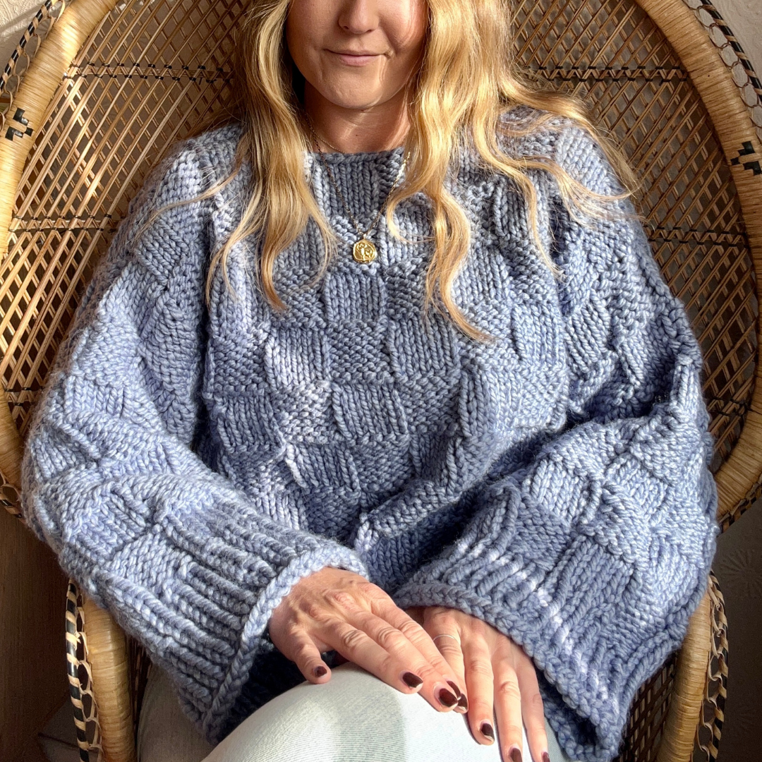 basket stitch jumper knitting pattern