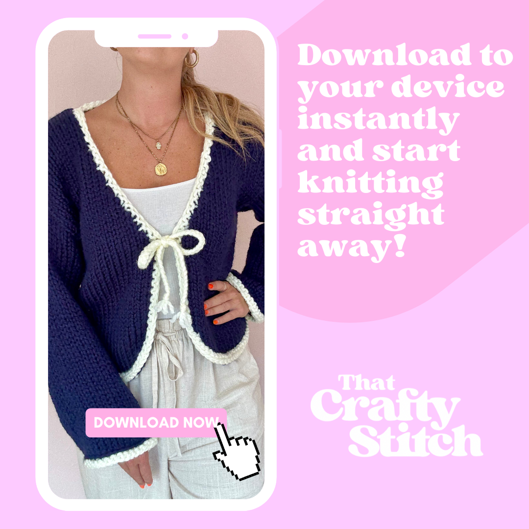 Katie Cardigan Knitting Pattern | confident beginner knit patten | digital download knitting pattern | chunky cardigan