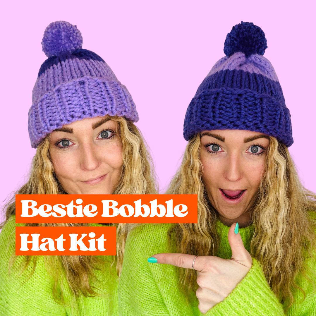 bestie bobble hat knit kit