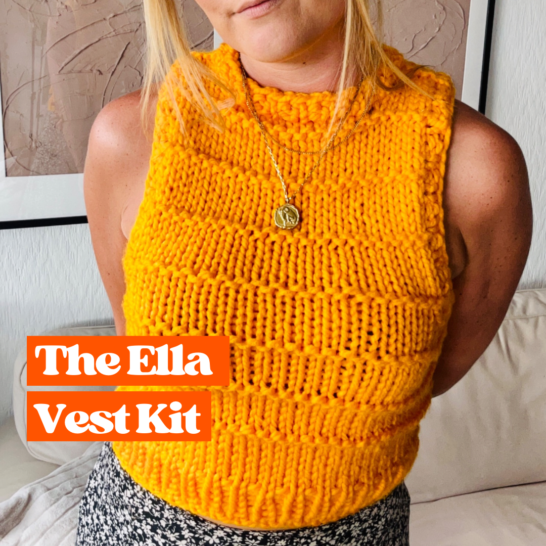 Chunky sweater vest knitting kit | beginner friendly knit kit | knitted vest kit