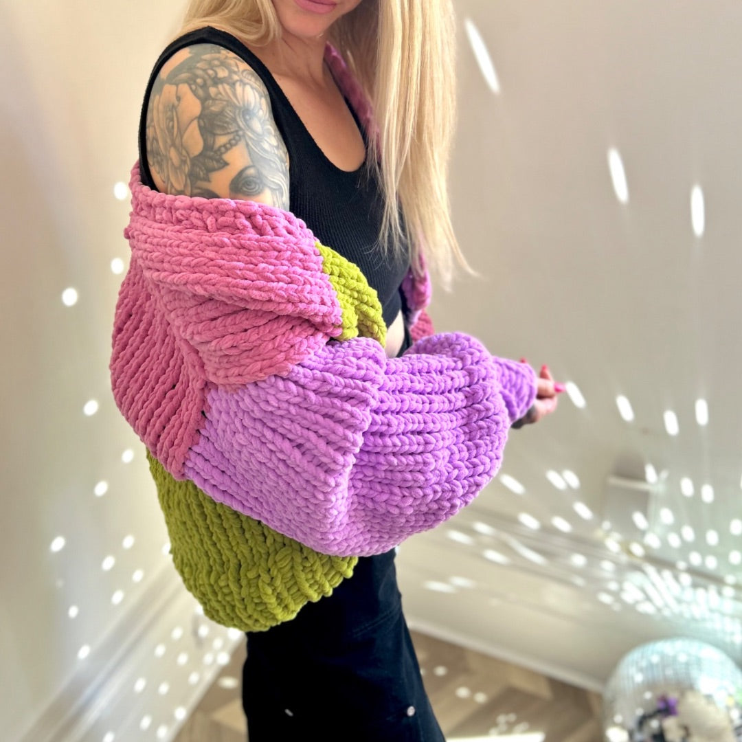 chenille cardigan knitting pattern