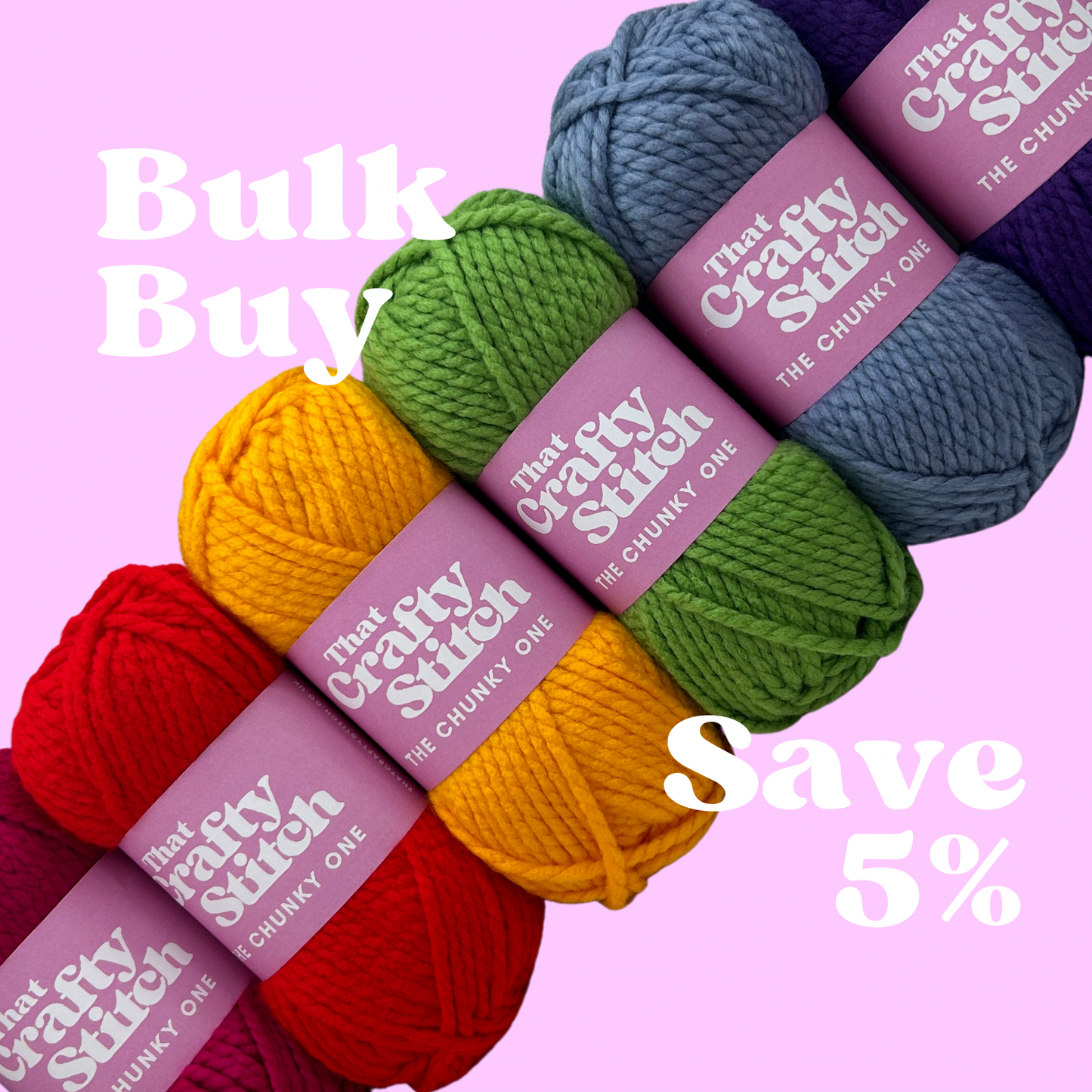 Rainbow super chunky yarn bundle