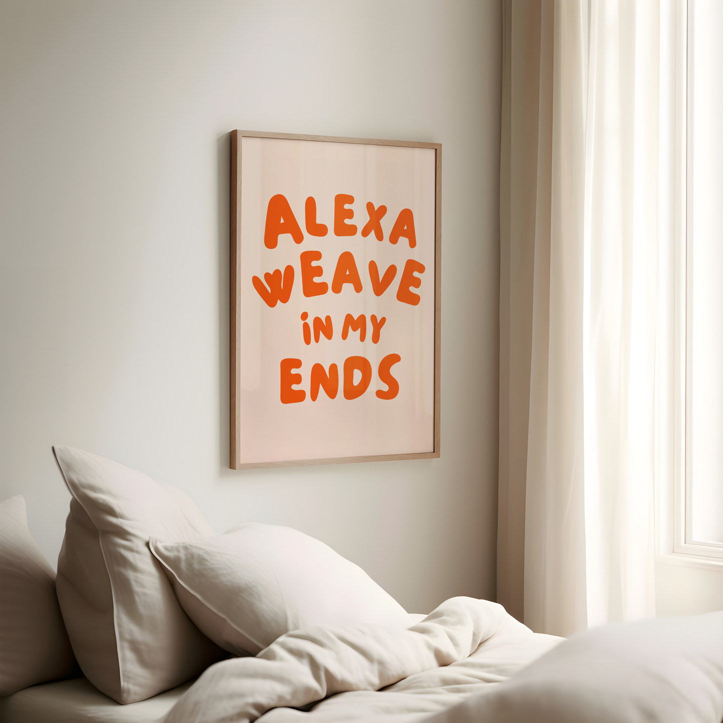 Alexa weave in my ends digital art print peach red
