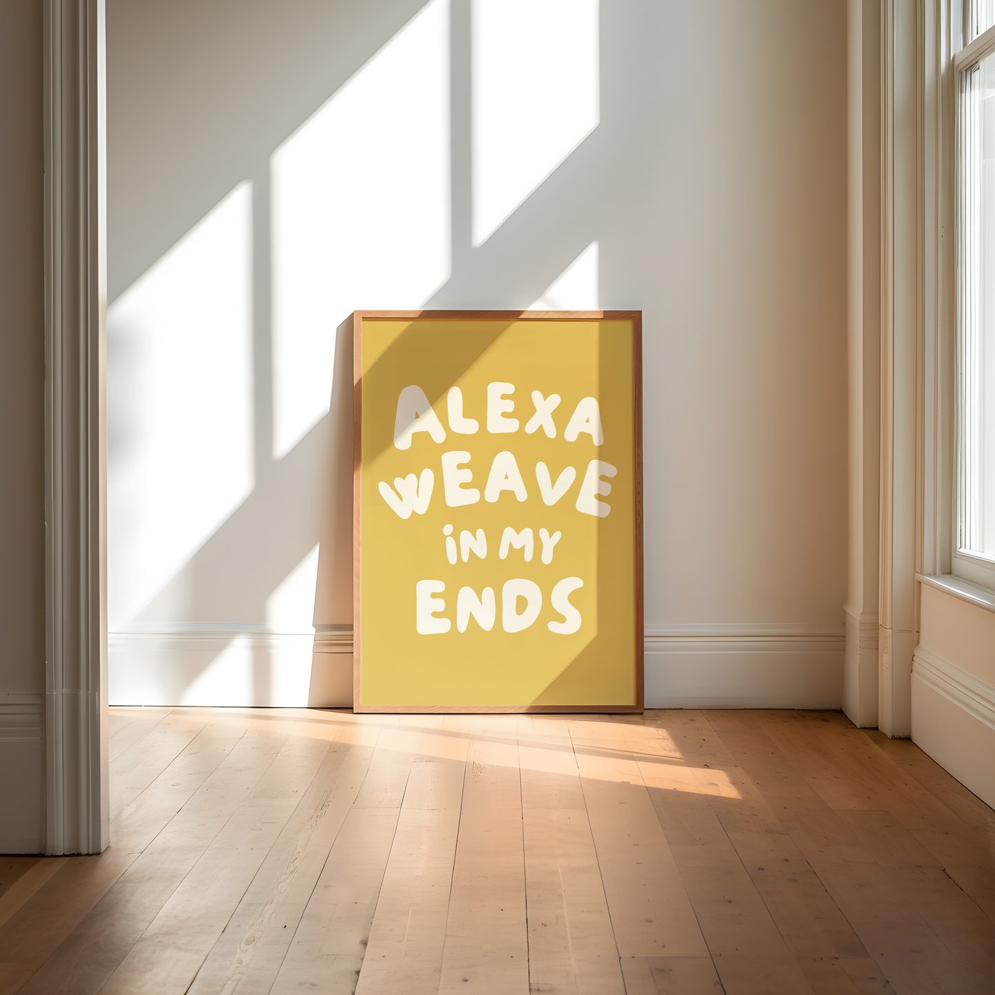Alexa weave in my ends digital art print mustard cream