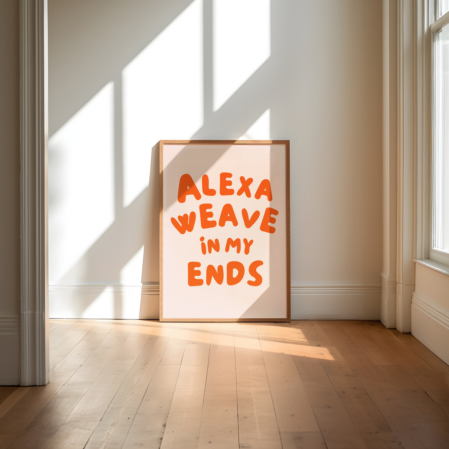 Alexa weave in my ends digital art print peach red