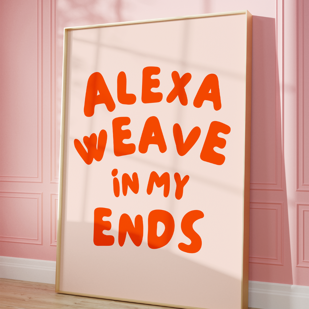 Alexa weave in my ends digital art print peach red