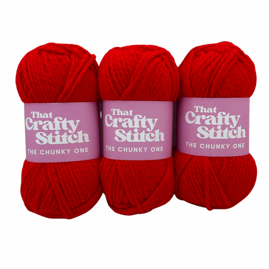 Tomato red super chunky acrylic yarn