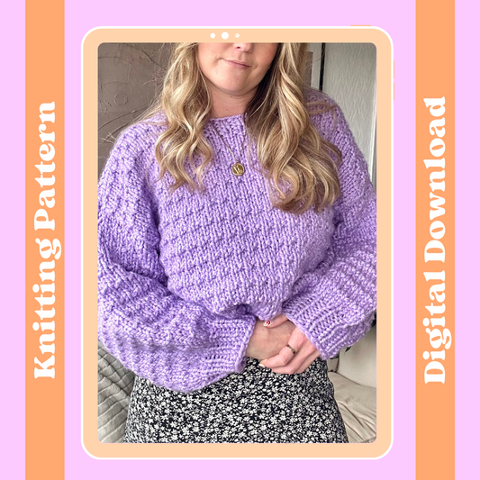 textured chunky jumper knitting pattern - intermediate
