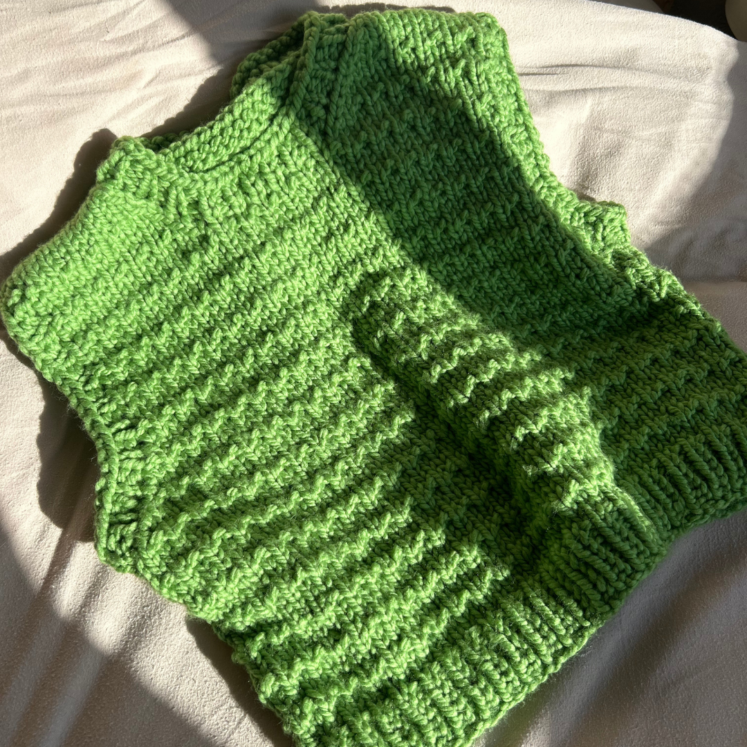chunky textured sweater vest knitting kit