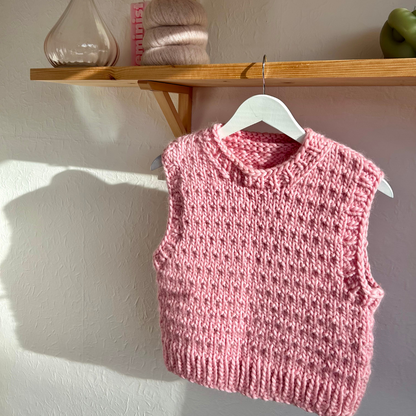 super chunky textured sweater vest digital knitting pattern