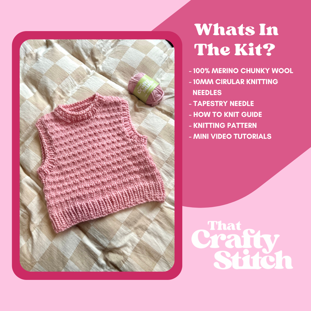 luxury merino wool sweater vest knit kit