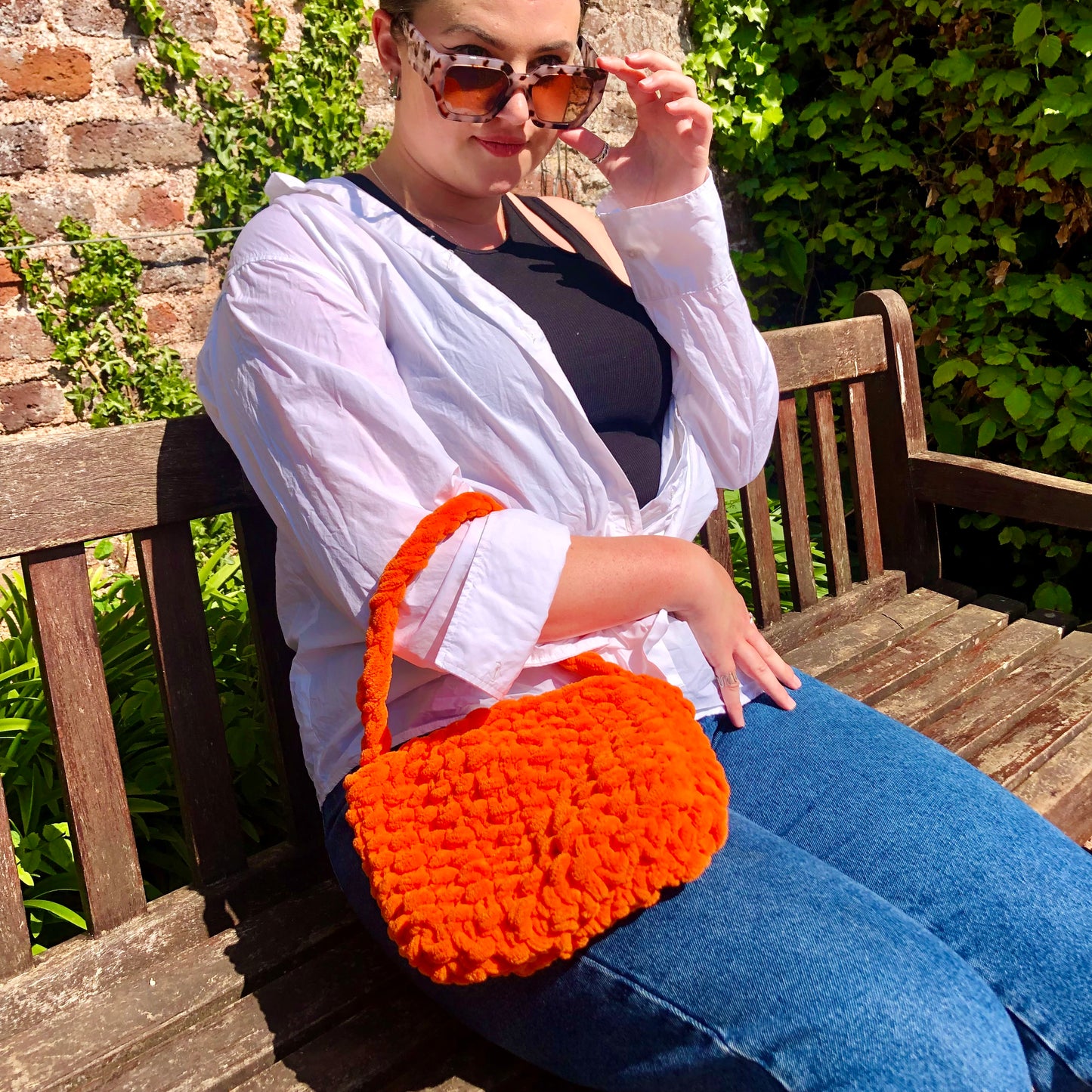 Y2K chenille bag knitting kit - beginner friendly