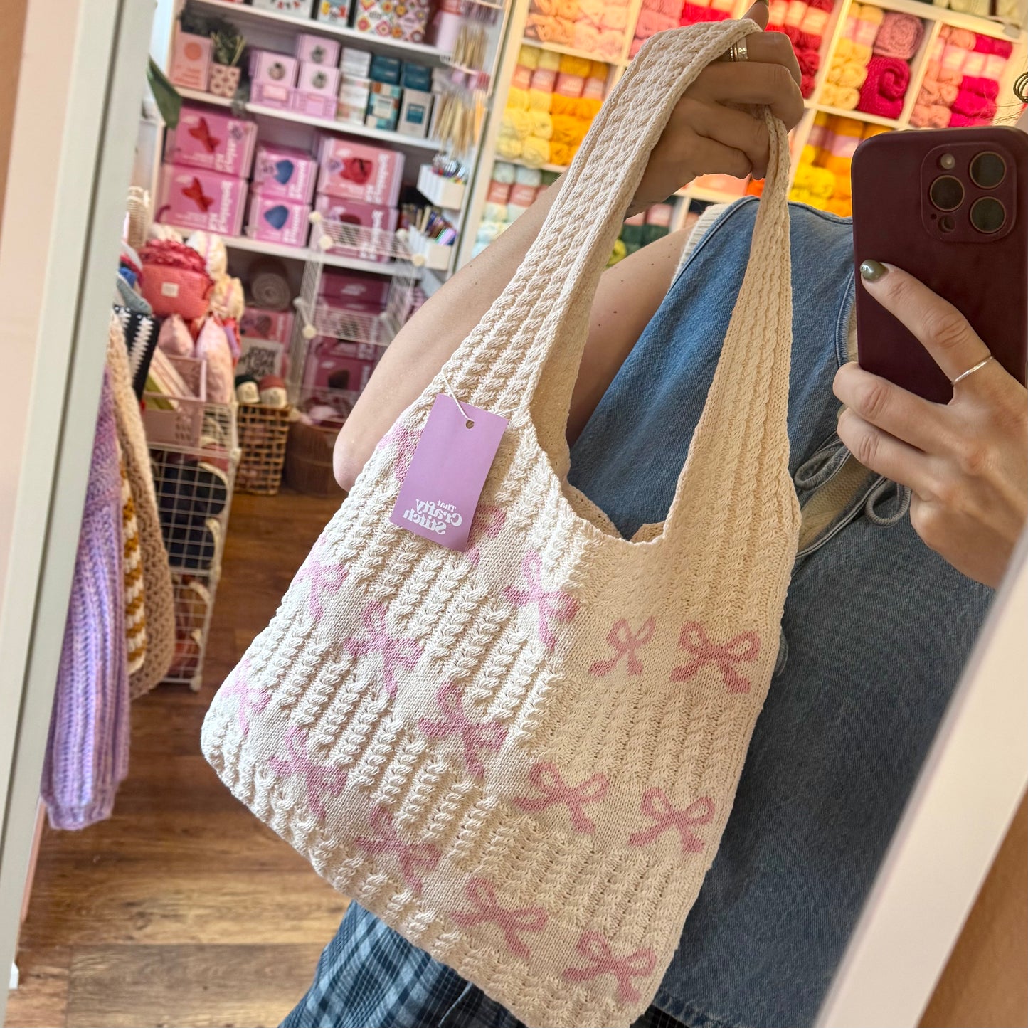 KNIT BOW BAG