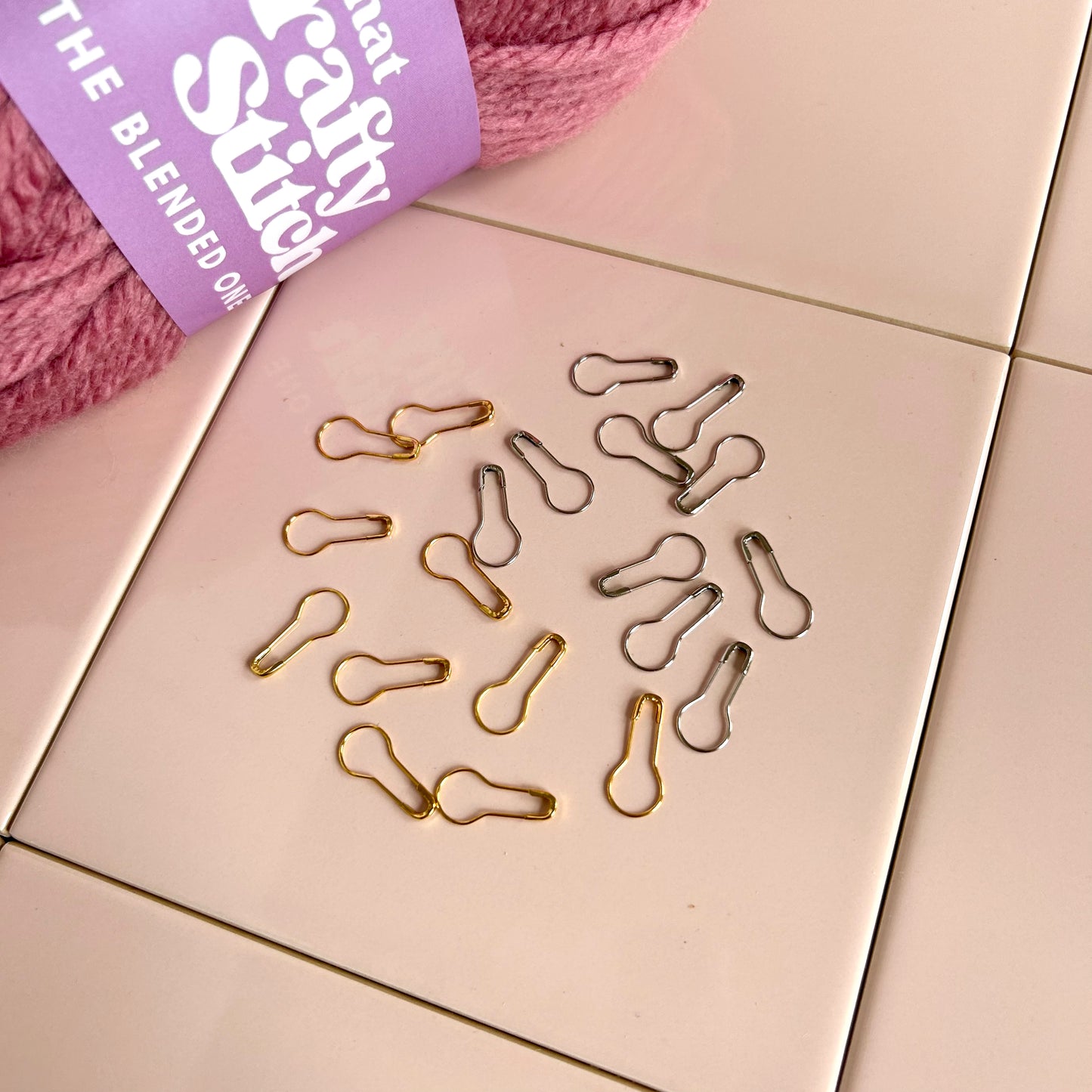 Gold and silver stitch markers, set of 20 stitch markers for knitting or crochet