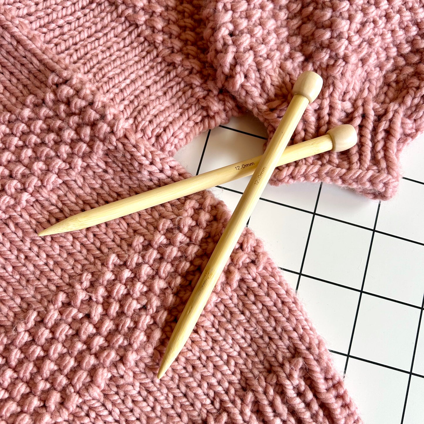 12mm straight knitting needles | short length knitting needles | bamboo knitting needles