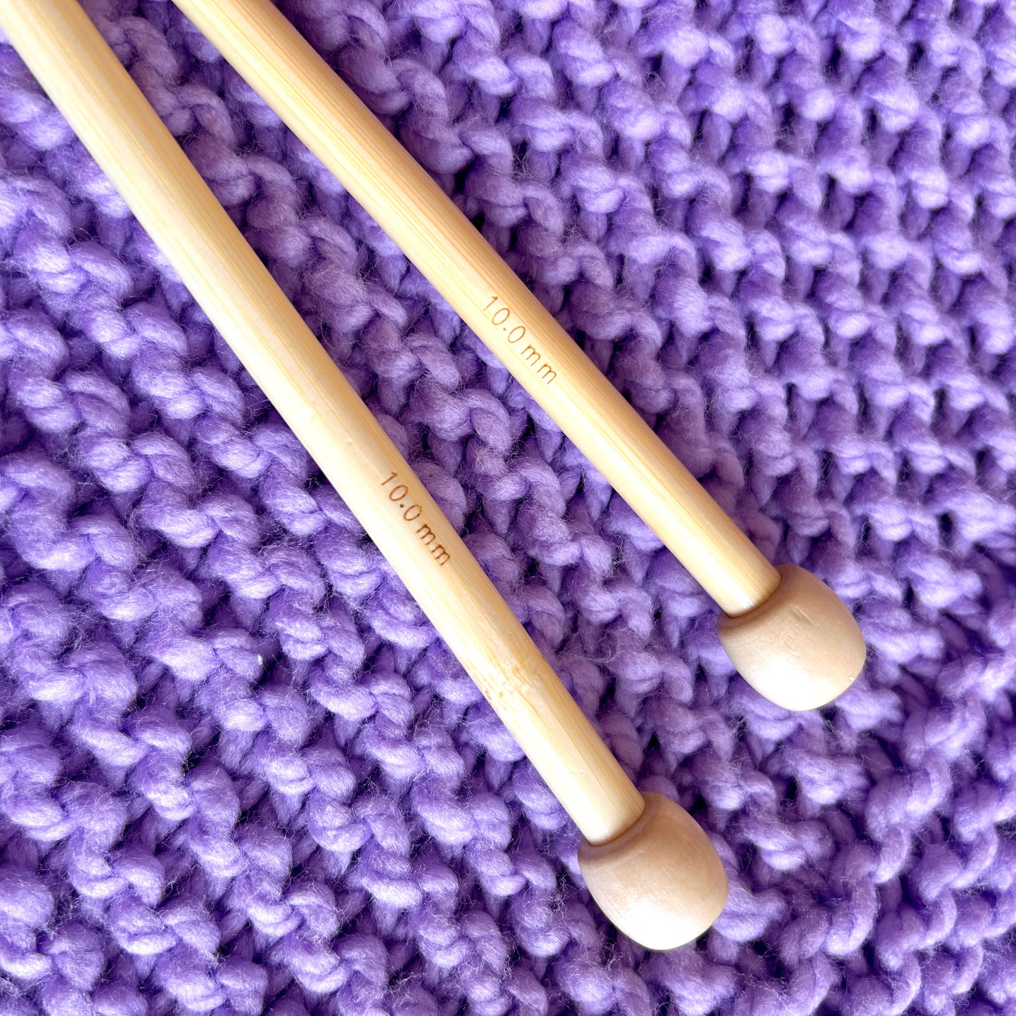 10mm knitting needles | short length | bamboo knitting needles