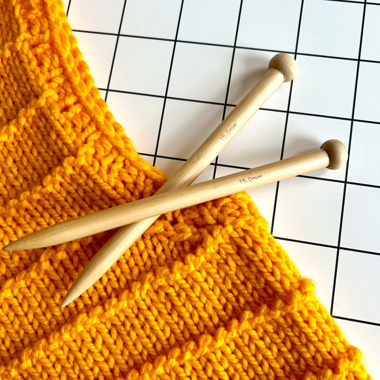 15mm short knitting needles | beech wood knitting needles