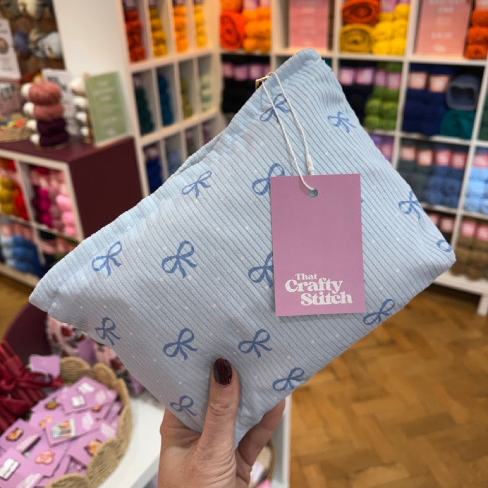 MINI PROJECT BAG - Blue Bow Graphic