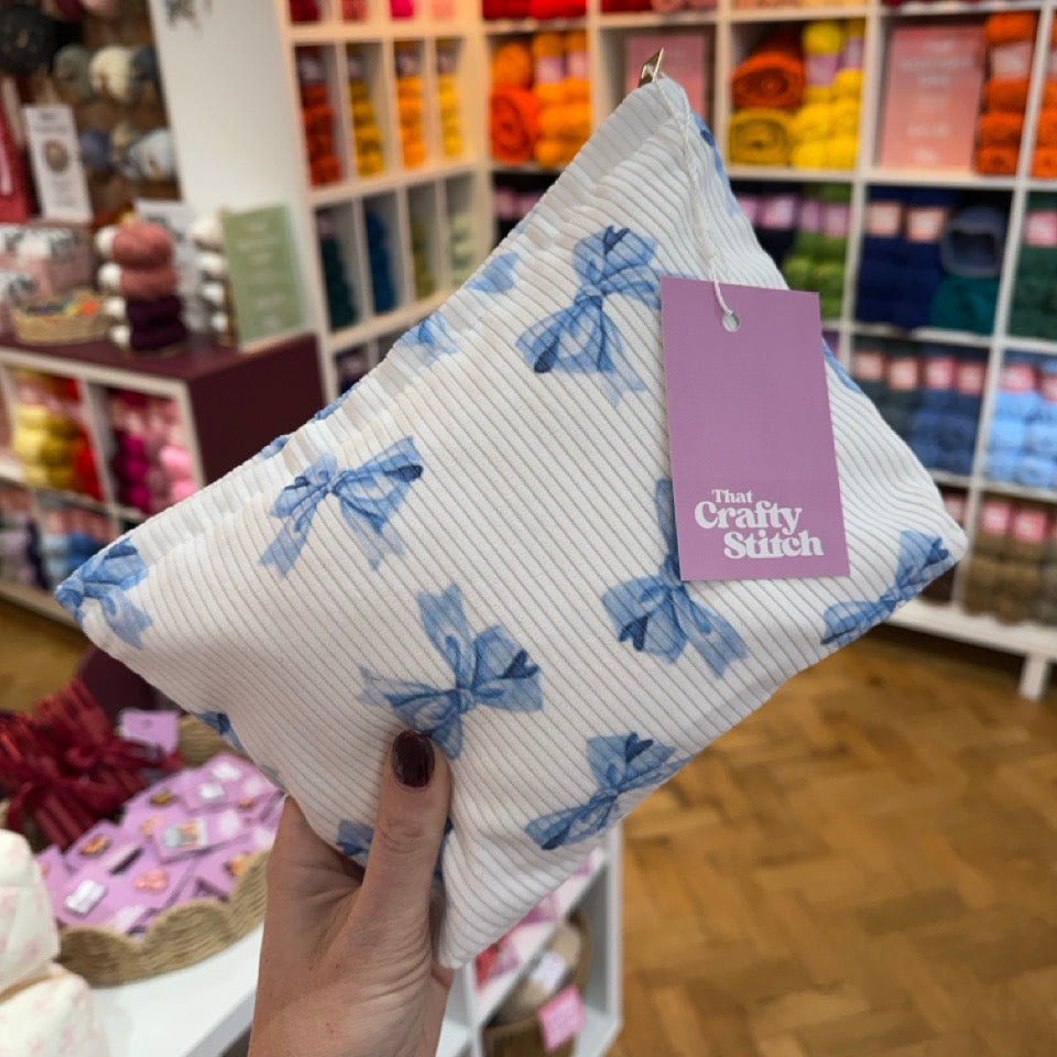 MINI PROJECT BAG - Blue Bows
