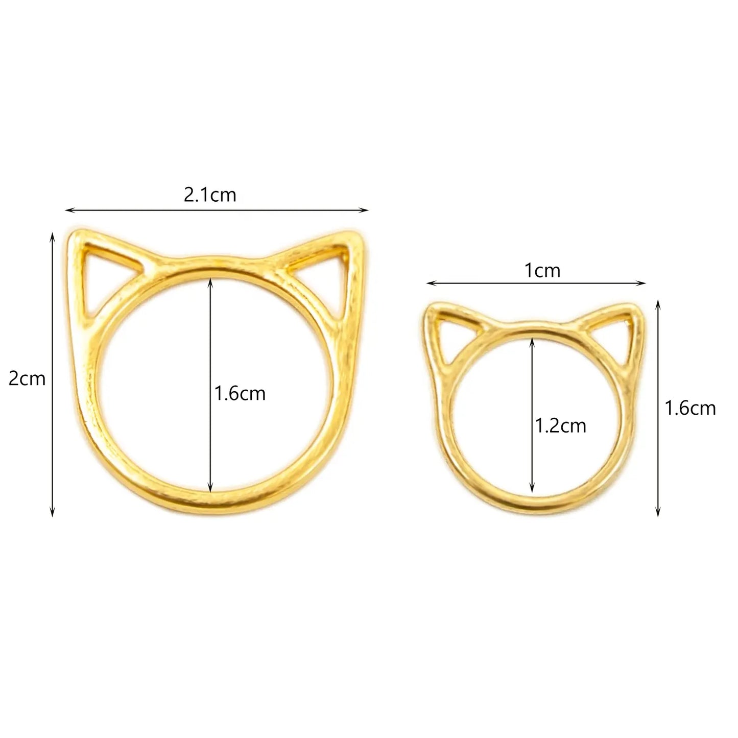 Gold metal cat shaped stitch markers - set of 10