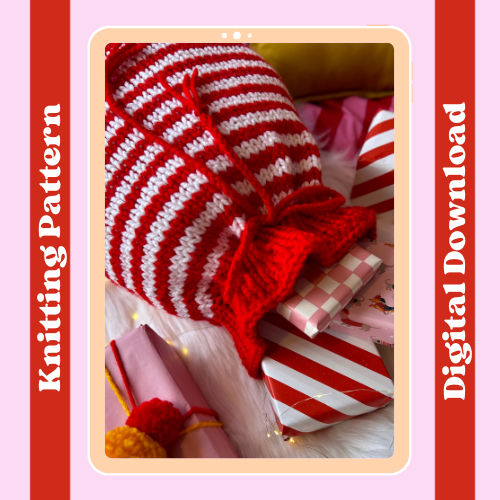 Knitting Pattern - Striped Santa Sack